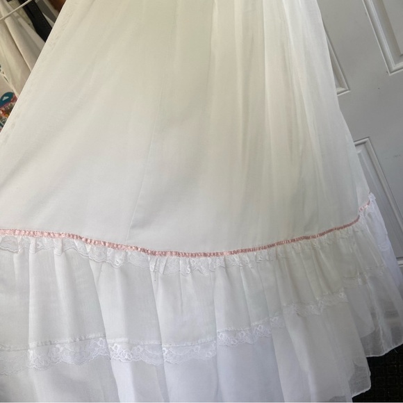 Vintage Candi Jones Dress Slip Lace Embroidered Long Maxi Cottage Prairie Size 7 - Picture 7 of 14